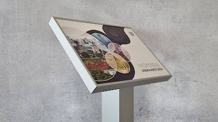 Pultschild A3 quer - 45° - Säule 85-85